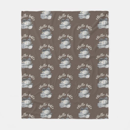 スリーパンプキンハロー秋 フリースブランケット (正面)