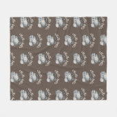 スリーパンプキンハロー秋 フリースブランケット (正面(横))