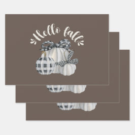 スリーパンプキンハロー秋 ラッピングペーパーシート