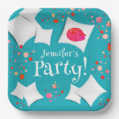 スリーパースランバーカラフルパーティーキャットアンドピロー ペーパープレート (正面)