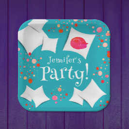 スリーパースランバーカラフルパーティーキャットアンドピロー ペーパープレート