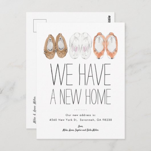 スリーパーズ我々は新しい家を動かす発表がある ポストカード (正面/裏面)