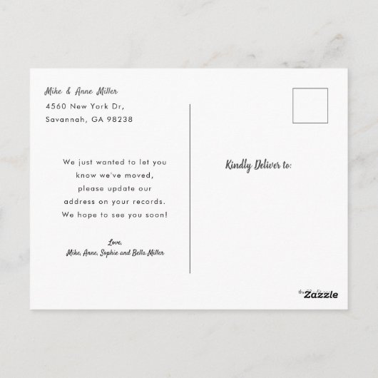 スリーパーズ我々は新しい家を動かす発表がある ポストカード (裏面)