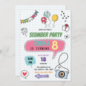 スリーパー・パーティー・ショッピングモール・宝探し・誕生日 招待状 (正面/裏面)