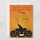 スリービックパンプキンスハローウィンパーティ招待状 招待状 (正面)