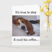 スリーピバセットハウンド カード (黄色い花)