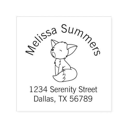 スリーピリトルキツネアーチアドレス セルフインキングスタンプ (デザイン)