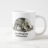 スリーピングウルブズライ感動的引用文 ジャンボコーヒーマグカップ (右)