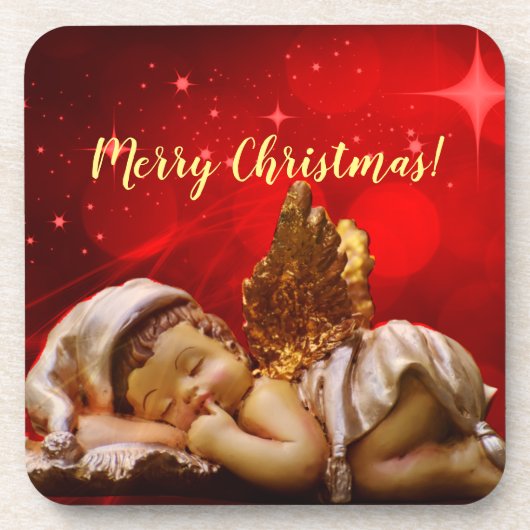 スリーピングエンジェルベビーイエズクリスマス コースター (正面)