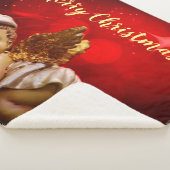 スリーピングエンジェルベビーイエズクリスマス シェルパブランケット (3/4)