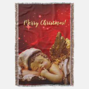 スリーピングエンジェルベビーイエズクリスマス スローブランケット