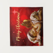 スリーピングエンジェルベビーイエズクリスマス タペストリー (正面)