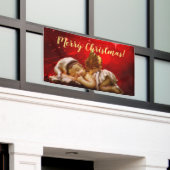 スリーピングエンジェルベビーイエズクリスマス 横断幕 (ビルの外側)
