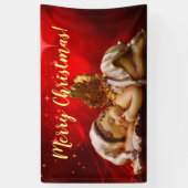 スリーピングエンジェルベビーイエズクリスマス 横断幕 (縦)