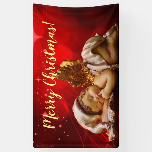 スリーピングエンジェルベビーイエズクリスマス 横断幕 (縦)