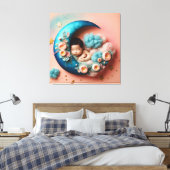 スリーピングエンジェル – 愛らしい子供部屋ウォールアート キャンバスプリント (インサイチュ (寝室))