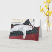 スリーピングカリコキャットノテカード カード (黄色い花)