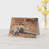 スリーピングカンガルー誕生日カード カード (黄色い花)