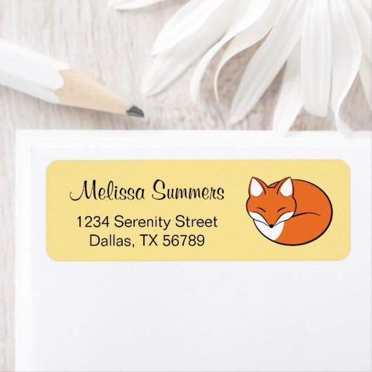 スリーピングカートゥーンキツネオンイエロー ラベル (インサイチュ)