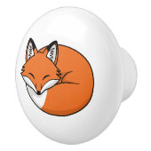 スリーピングカートゥーンキツネ セラミックノブ (右)