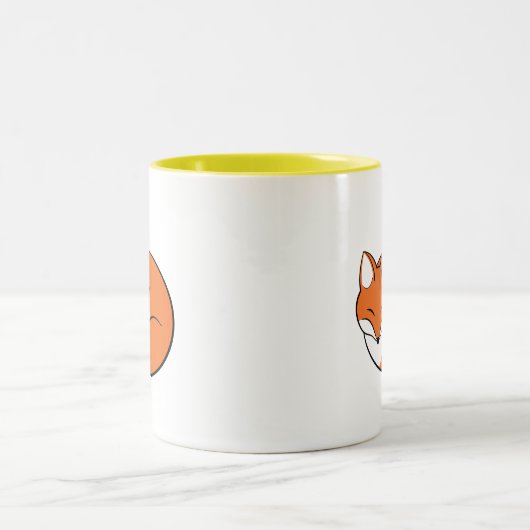 スリーピングカートゥーンキツネ ツートーンマグカップ (中央)