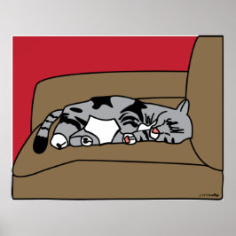 スリーピングキャットオリビアプリント ポスター