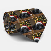 スリーピングクリスマスブラックラブラドールレトリバー ネクタイ (ロール)