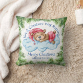スリーピングクリスマスベア装飾用クッション クッション (ブランケット)