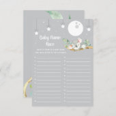スリーピングコアラ赤ちゃんシャワーゲームベビー名レース 招待状 (正面/裏面)