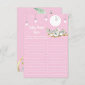 スリーピングコアラ赤ちゃんシャワーゲームベビー名レースInv 招待状 (正面/裏面)