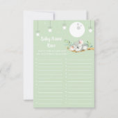 スリーピングコアラ赤ちゃんシャワーゲームベビー名レースInv 招待状 (正面)