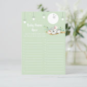 スリーピングコアラ赤ちゃんシャワーゲームベビー名レースInv 招待状 (スタンド正面)