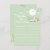 スリーピングコアラ赤ちゃんシャワーゲームベビー名レースInv 招待状 (正面/裏面)