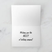 スリーピングチョコレートラボと〔雄ジカの〕枝角写真カスタム シーズンカード (内部)