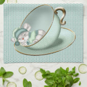 スリーピングティーカップマウス キッチンタオル (折り畳み)