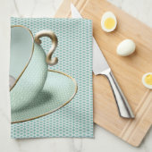 スリーピングティーカップマウス キッチンタオル (四つ折り)