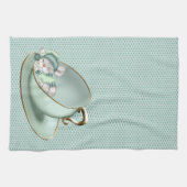 スリーピングティーカップマウス キッチンタオル (横)