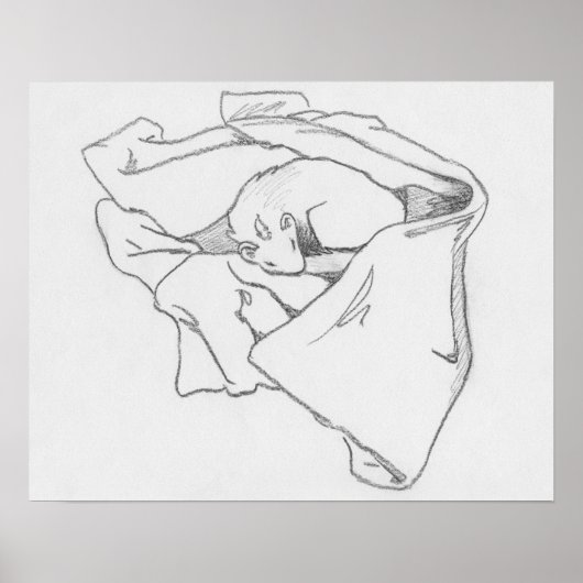 "スリーピングドラゴン"フェレットスケッチポスター ポスター (正面)