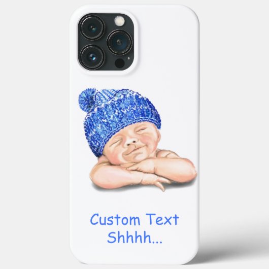 スリーピングハピーおもしろいベビーiPhoneケースカスタム文字 Case-Mate iPhoneケース (裏面)