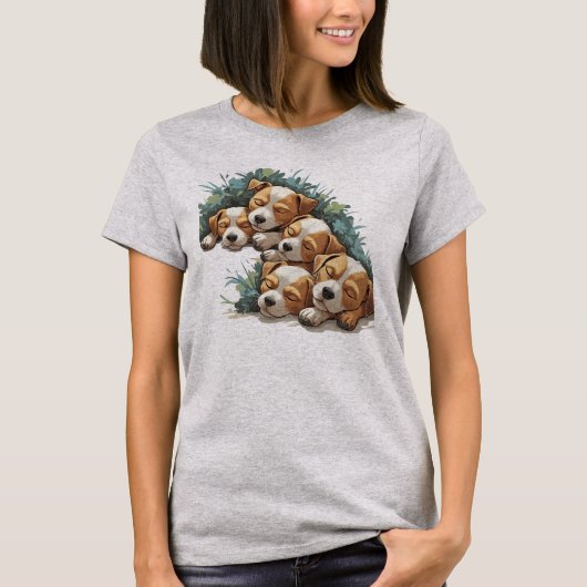スリーピングパップグラフィック Tシャツ (正面)