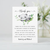 スリーピングパンダウォーターカラー誕生日 |赤ちゃんシャワー サンキューカード (スタンド正面)