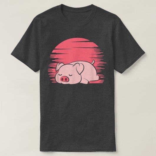 スリーピングピグ農家レイジーピギー Tシャツ (デザイン正面)