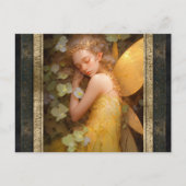 スリーピングフェアリーガールファンタジーアート ポストカード (正面)