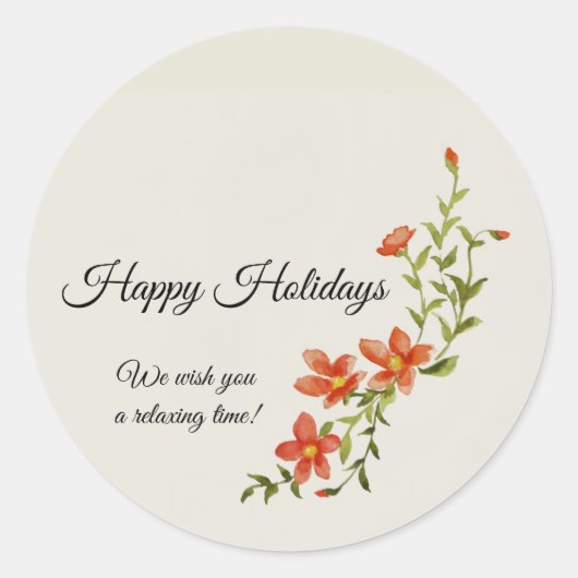 スリーピングフラットグリーティングカード ラウンドシール (正面)