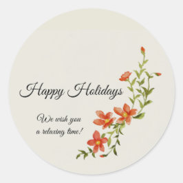 スリーピングフラットグリーティングカード ラウンドシール