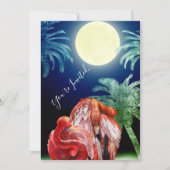 スリーピングフラミンゴスアンドムーントロピカルビーチ結婚式 招待状 (正面)