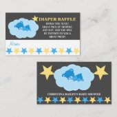 スリーピングブルーテディベアおむつラッフルチケット エンクロージャーカード (正面/裏面)