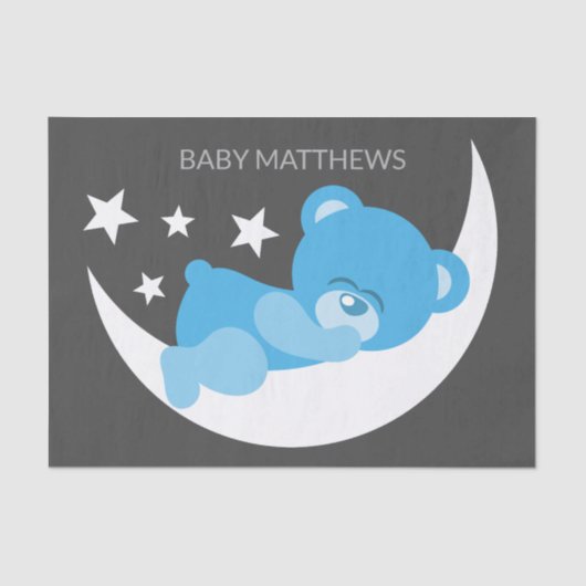 スリーピングブルーボーイテディベア 薄葉紙 (正面)