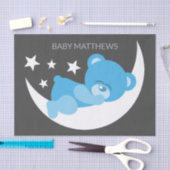 スリーピングブルーボーイテディベア 薄葉紙 (クラフト)