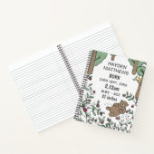 スリーピングベアウッドランドパーソナライズされたベビージャーナル ノートブック (内部)